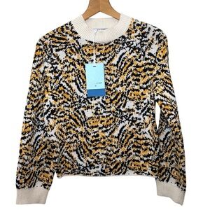 New Rachel Comey Cropped Animal print Wool Blend Sweater. Women’s XXS